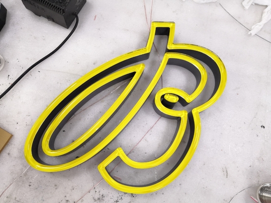 Orange 23mm Neon Rope Light Sign / Aluminum Custom Logo Neon Sign