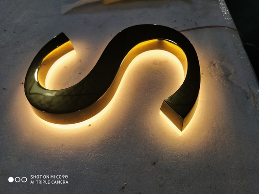 Custom LED Edge Lit Acrylic Sign Board Elegant Style Mirror Polished