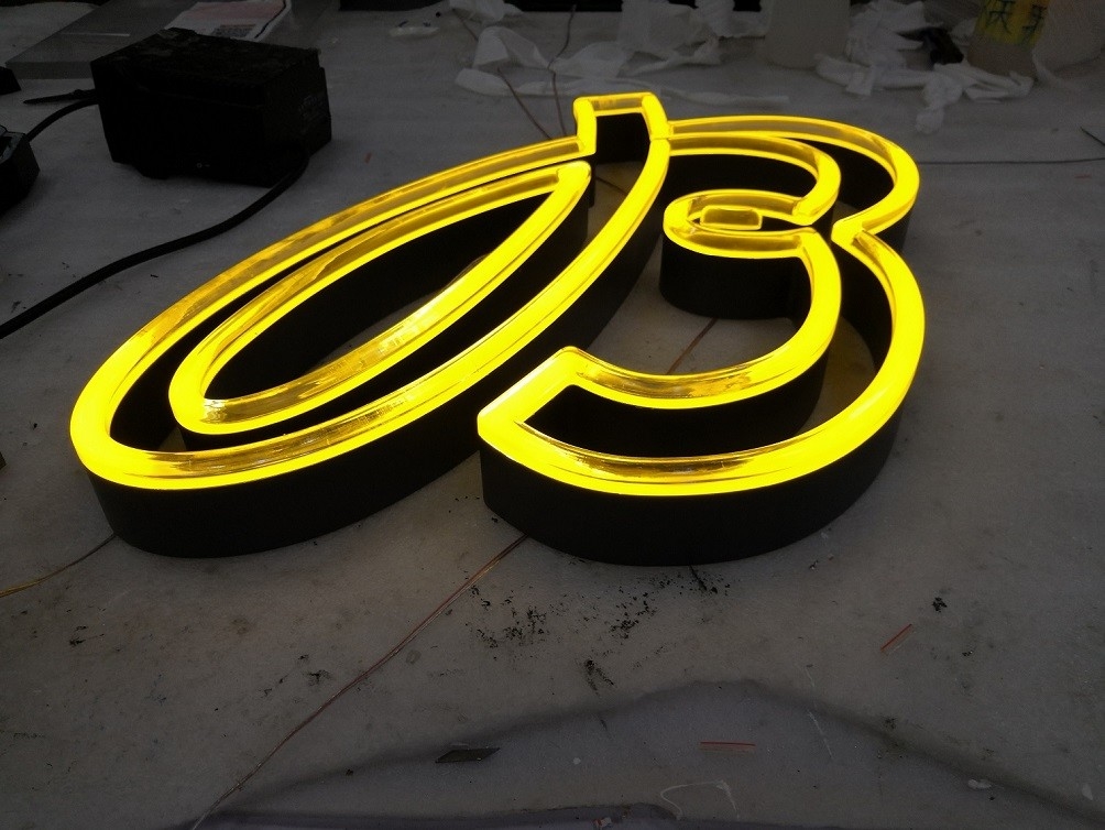 Stainless steel Custom Faux Neon Sign 12mm with metal housing