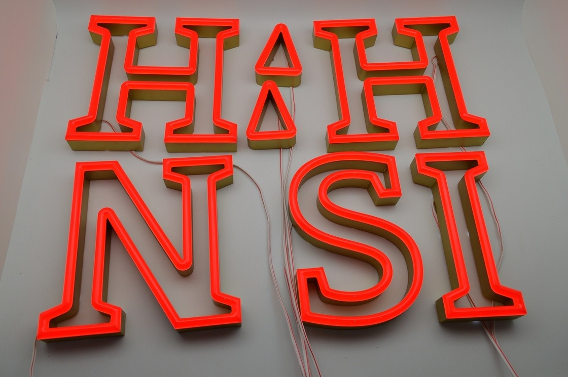 Stainless steel Custom Faux Neon Sign 12mm with metal housing