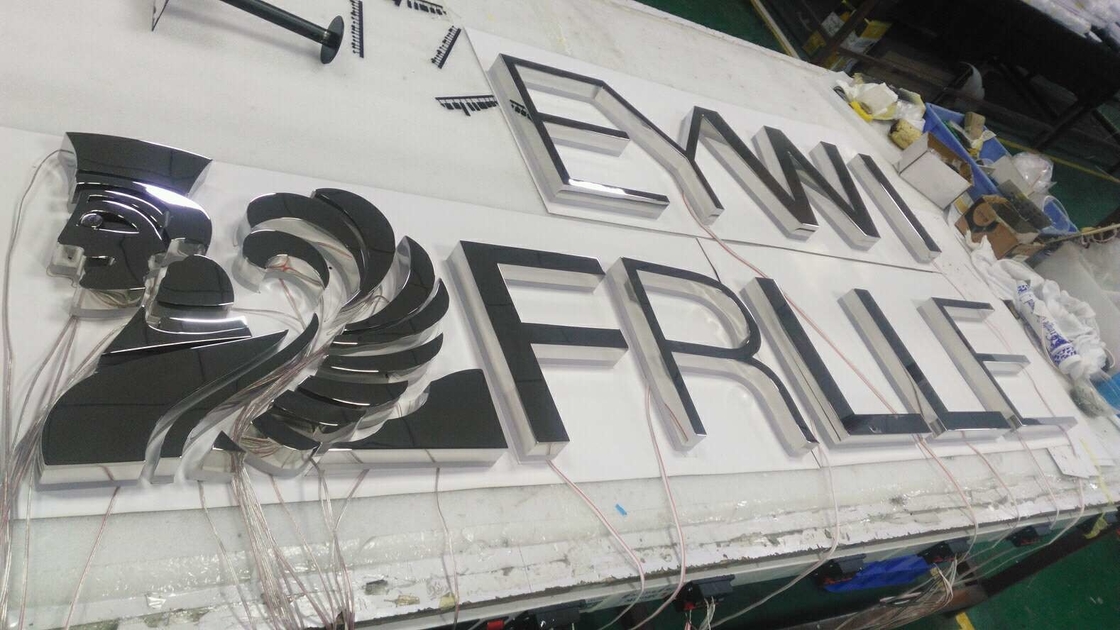 Stainless Steel Backlit Channel Letter Signs 9000K 18mm CE Certificated