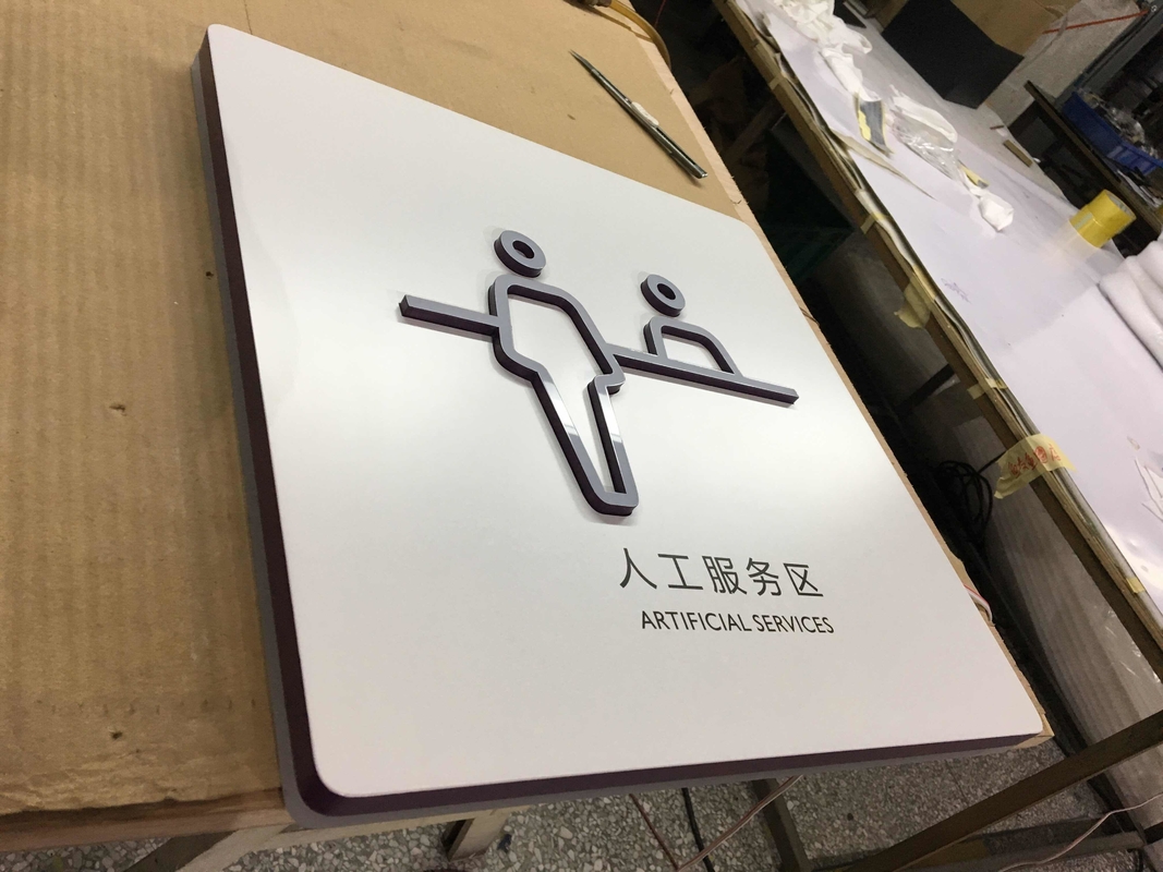 Mall Wayfinding Signage , Acrylic / Stainless Steel Custom Directional Signs